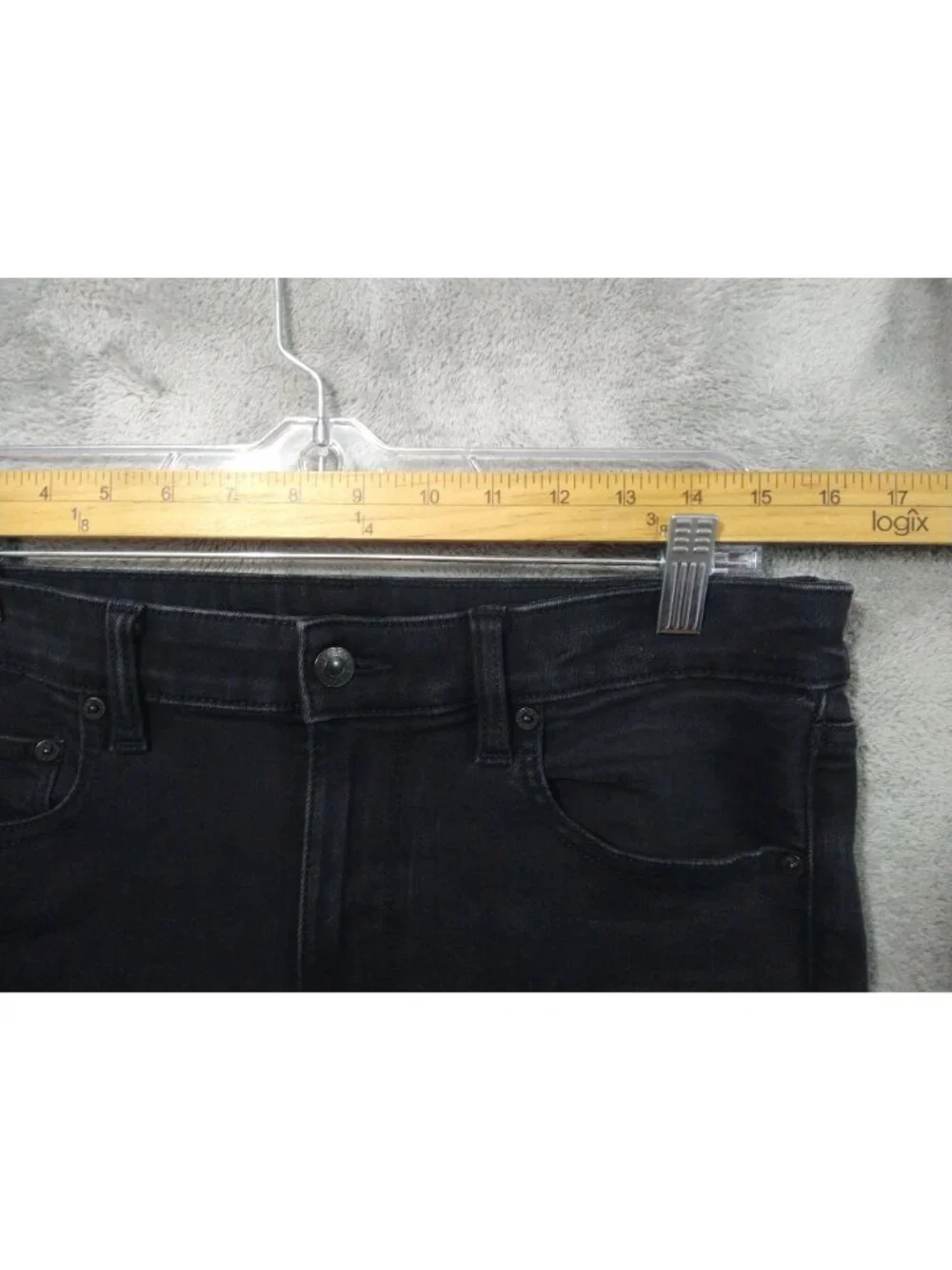 American Eagle Jeans Womens 12 Long Black Stretch Super High Rise Flare